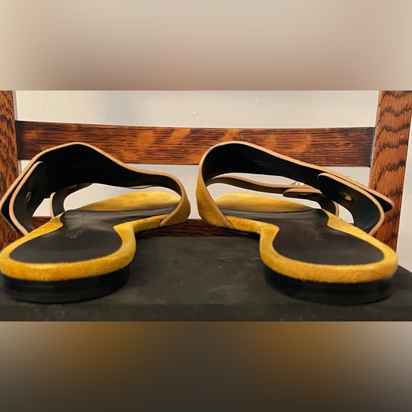 Phillip Lim Mustard Yellow Suede Flat Slide Sandals - Picture 3 of 10